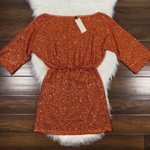 Never Fully Dressed Size US 2 / UK 6 Sequin Tilly Off The Shoulder Mini Dress‎